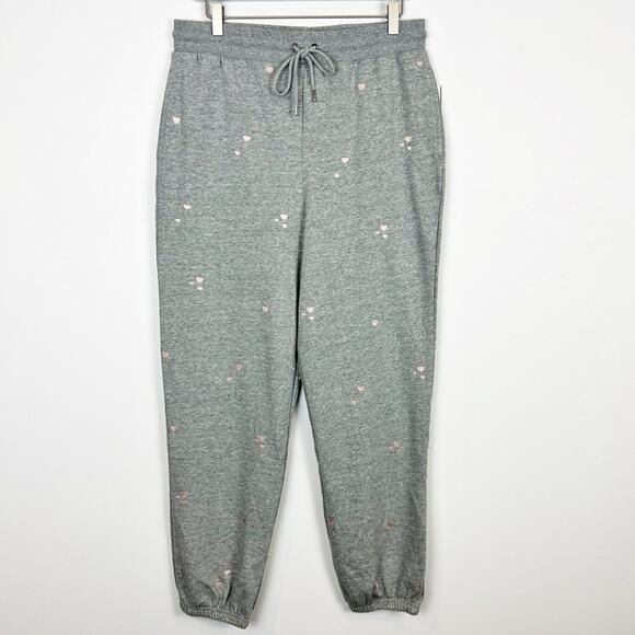 Honeydew Intimates Grey Heart Embroidered Over The Moon Jogger Size Large - Picture 1 of 5